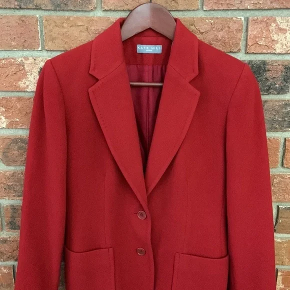 Kate Hill Red Wool Cashmere Blazer - Picture 4 of 6